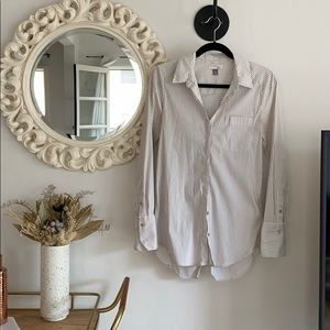 Button down dress shirt with open back detail